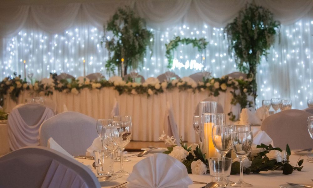 Wedding reception ballroom www.waterfronthoteldungloe.ie