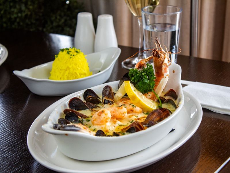 Muscles and prawns www.waterfronthoteldungloe.ie