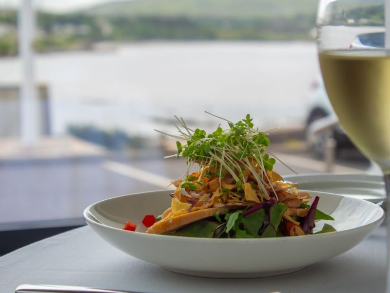 Salad  wine www.waterfronthoteldungloe.ie